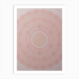 Geometric Abstract Glyph Circle Array in Tomato Red n.0245 Art Print