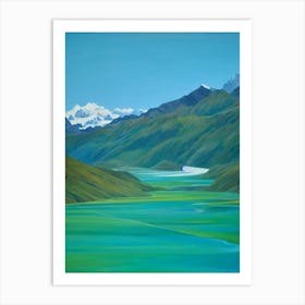 Huascarán National Park Peru Blue Oil Painting 1  Art Print