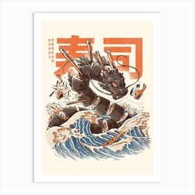 The Great Sushi Dragon Art Print