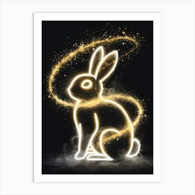 Neon Rabbit Canvas Art Art Print