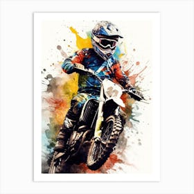 Motocross Rider sport art Art Print