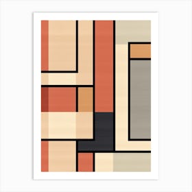 Abstract Dimensions; Mid Century Geometric Exploration Art Print