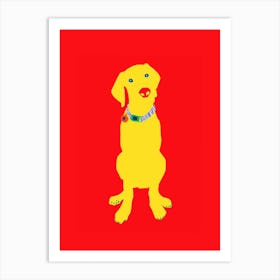 Dog With Red Nose Art Print