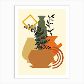 Pots And Plants 2 Art Print