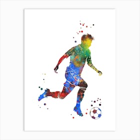 Male Soccer Player 3 Art Print