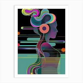 Colorful, eclectic, "Techno Colour" Art Print