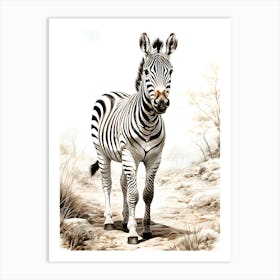 Monochrome Marvel Zebra S Elegance Art Print