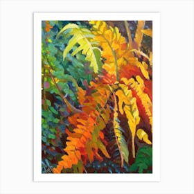 Autumn Fern Cézanne Style Art Print
