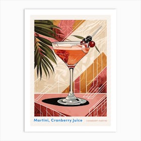 Art Deco Tropical Background Cocktail 1 Poster Art Print