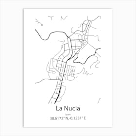 La Nucia,Spain Minimalist Map Art Print