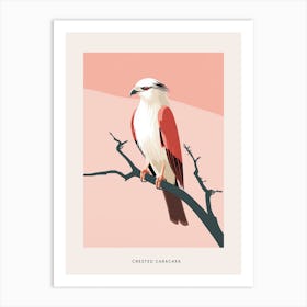 Minimalist Crested Caracara 2 Bird Poster Art Print