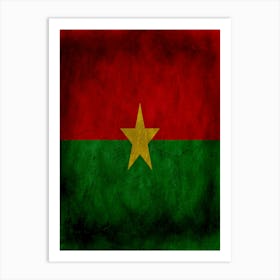 Burkina Faso Flag Texture Art Print