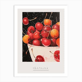 Art Deco Cherry Explosion Poster Art Print