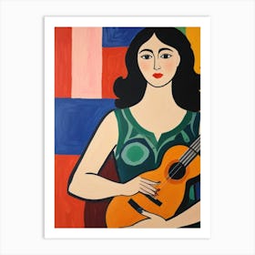 Woman With A Guitar Art Print