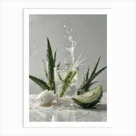 Aloe Vera Water Splash Art Print