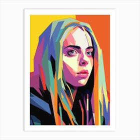 Billie Eilish Colour Pop Art Portrait 1 Art Print