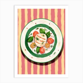 A Plate Of Pricky Pears, Top View Food Illustration 3 Art Print