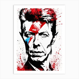 David Bowie Portrait Ink Painting (21) Art Print