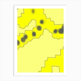 Yellow And Black Dots Art Print