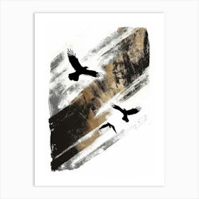 Crows In Flight Art Print