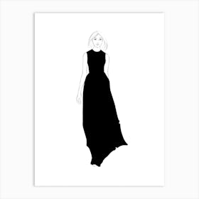 Abstract Black Dress Art Print