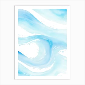 Blue Ocean Wave Watercolor Vertical Composition 123 Art Print