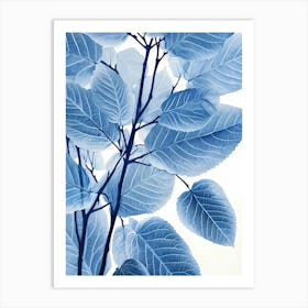 Blue summer leaves Art Print