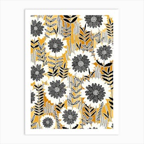 Retro Garden - Gold Art Print