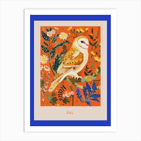 Spring Birds Poster Owl 3 Art Print