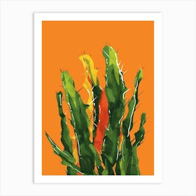 Devils Tongue Cactus Minimalist Abstract 4 Art Print