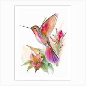 Allen S Hummingbird Cute Neon 4 Art Print