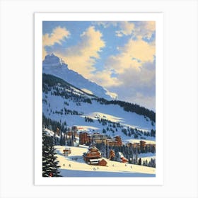 Avoriaz, France Ski Resort Vintage Landscape 1 Skiing Poster Art Print