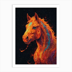 Flaming Horse Art Print