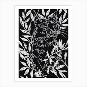 Highlander Cat Minimalist Illustration 3 Art Print