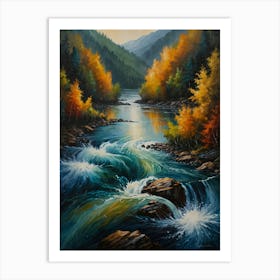 Sunrise Over The River Art Print