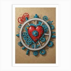 Heart With Gears 1 Art Print