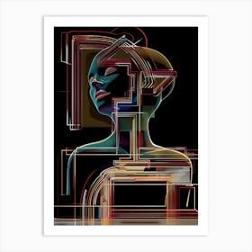 Abstract, portrait, "Mysterious Day" Art Print