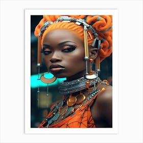 Sci Fi Red Dreads - African Beauty Art Print