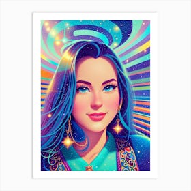 Fantasy Psychedelic Girl Art Print