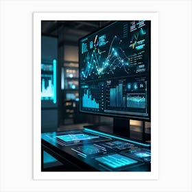 Advanced Digital Interface Showcasing Scientific Data Analysis Powered By Artificial Intelligence N (6) Art Print