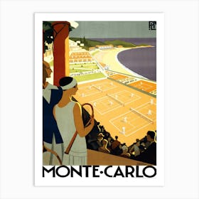 Monte Carlo, Tennis Terrains Art Print
