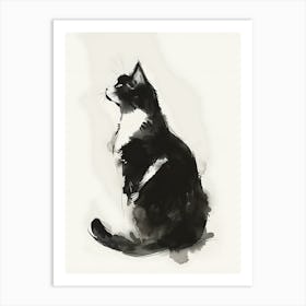 Black And White Cat Art Print