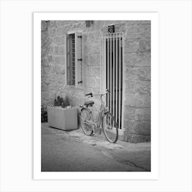A Bike in the Maltese Streets | Black and White Photography Art Print