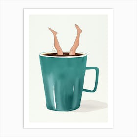 Coffee Cup With Legs 1 Art Print