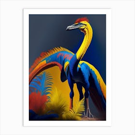 Therizinosaurus Primary Colours Dinosaur Art Print