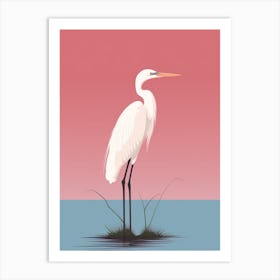 Minimalist Egret 4 Illustration Art Print