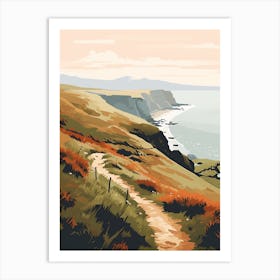South West Coast Path England 4 Hiking Trail Landscape Art Print