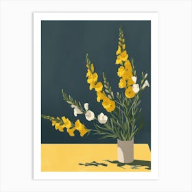 Snapdragon Flowers On A Table   Contemporary Illustration 4 Art Print
