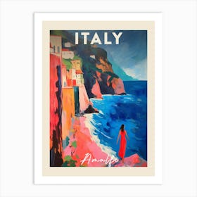 Amalfi Coast Italy Fauvist Painting  Travel Poster Art Print