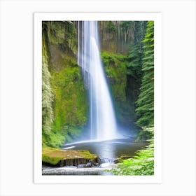 Silver Falls State Park Waterfall, United States Realistic Photograph (3) Art Print